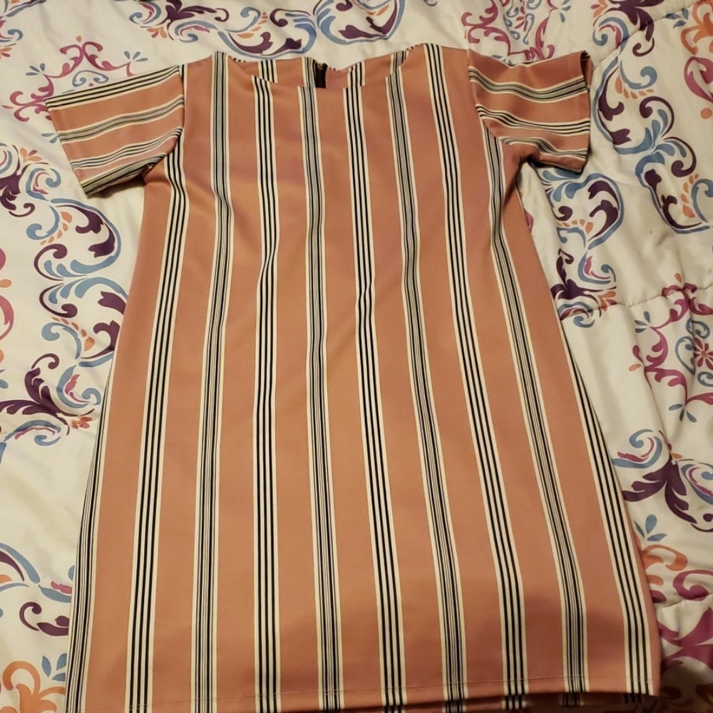 NEW without tags pink black and white dress